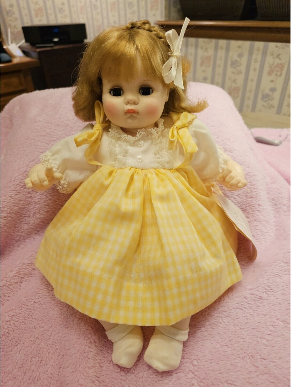 Madame Alexander "Puddin" 12" Doll, Yellow Gingham Outfit, Sleep Eyes